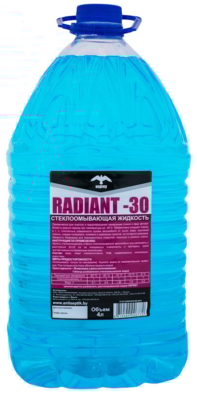 Стеклоомывающая жидкость RADIANT -30 4л  